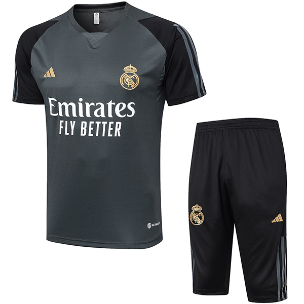 Real Madrid training jersey men's darkgreen uniform soccer sportswear football tops sports shirt 2023-2024